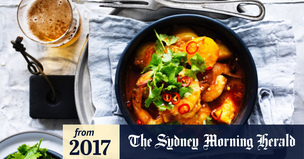 Neil Perry's prawn tagine, and ricotta souffle pudding with raspberries